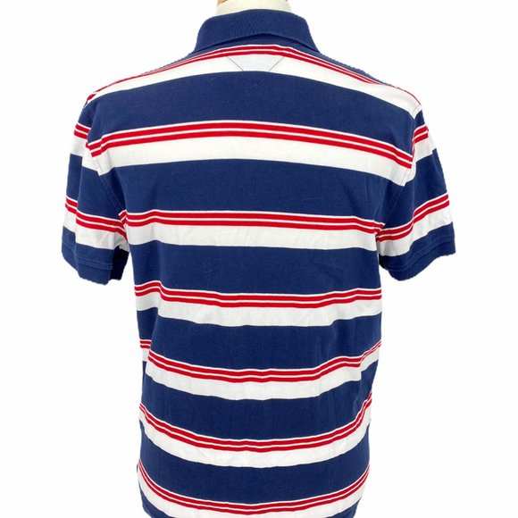 Men's Tommy Hilfiger Polo Shirt  L Navy Blue White - Picture 3 of 4